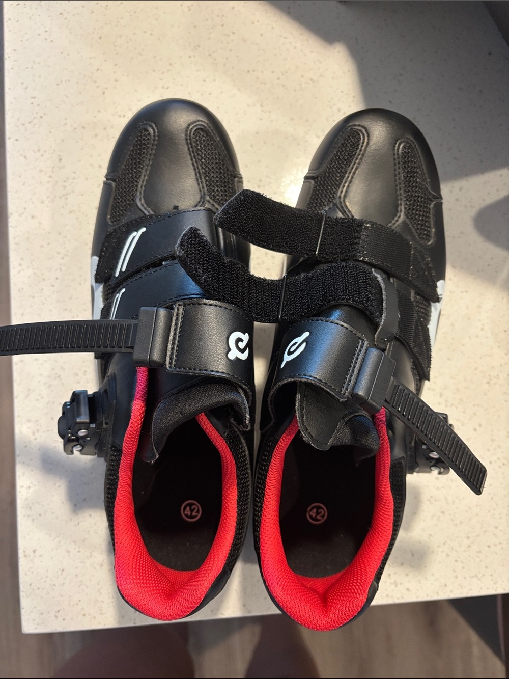 Peloton Black and Red Road Cycling Shoes